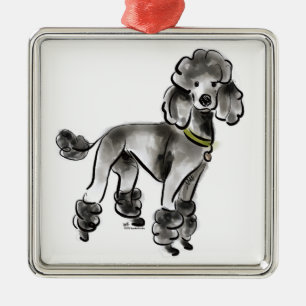 Adorno Metálico SpoodlesDoodles Standard Poodle Square Ornament