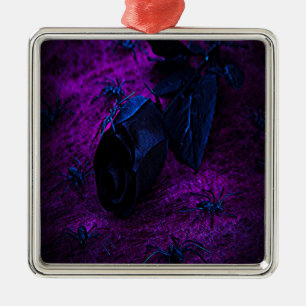 Adorno Metálico Spooky Black Material Rose, Black Spiders