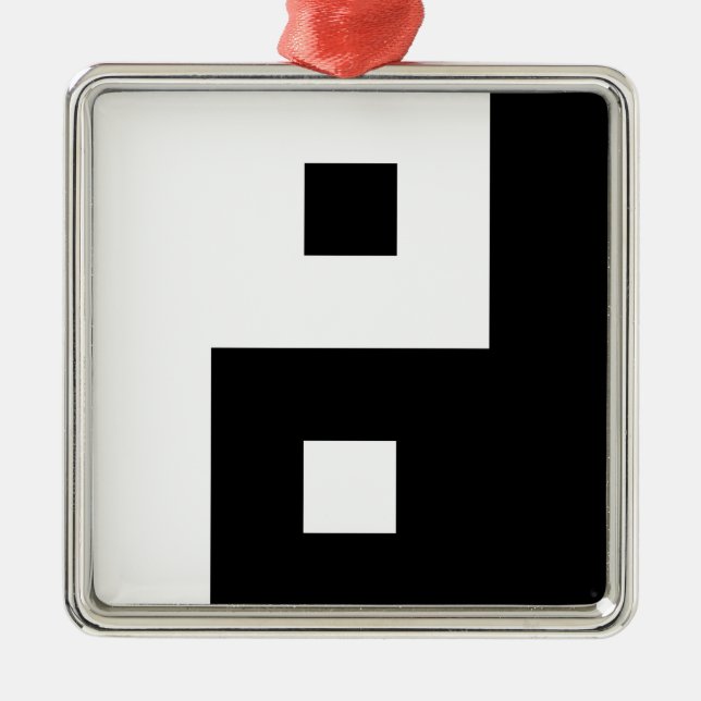 Adorno Metálico Square Yin Yang (Frente)