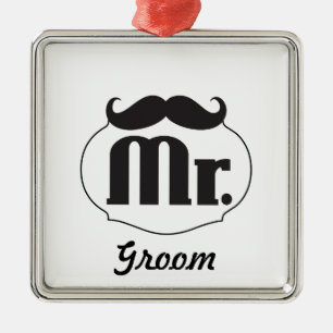 Adorno Metálico Sr. Groom Mustache
