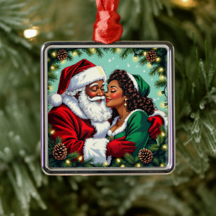 Adorno Metálico Sr y Sra Claus Dulce Navidad