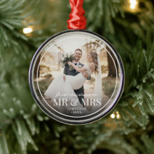 Sr. y Sra. Primer Navidad Personalizada con Foto 