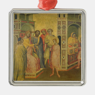 Adorno Metálico St. Eligius ante rey Clothar, c.1365 (aceite en el