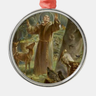 Adorno Metálico St Francis de Assisi rodeó por los animales