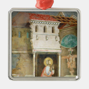 Adorno Metálico St Francis que ruega en la iglesia de San