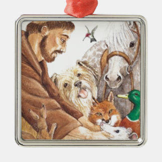 Adorno Metálico St Francis y animales, gorra, perno, llavero,