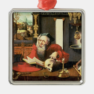 Adorno Metálico St Jerome en su estudio