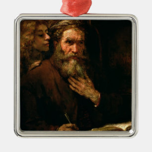 Adorno Metálico St Matthew y el ángel, 1655-60 (aceite en lona)