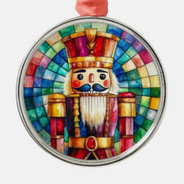 Adorno Metálico Stained Glass Nutcracker Personalized Christmas