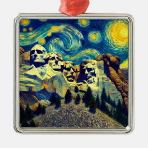 Adorno Metálico Starry Night Mt. Rushmore Dakota del Sur