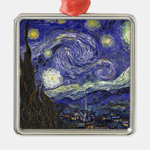Adorno Metálico Starry Night, Vincent Van Gogh.