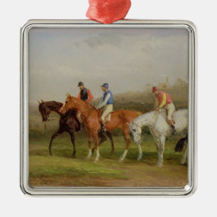 Adorno Metálico Steeplechasing: Al principio (aceite en lona)