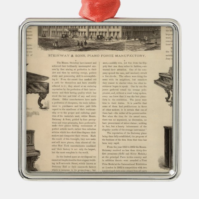 Adorno Metálico Steinway e hijos, fabricantes de piano (Frente)