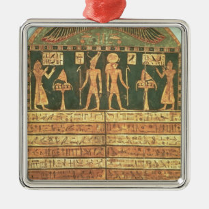 Adorno Metálico Stele de Horsiese, último período (madera pintad