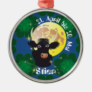 Adorno Metálico Stier 21. Abril bis 20. Mai Ornament