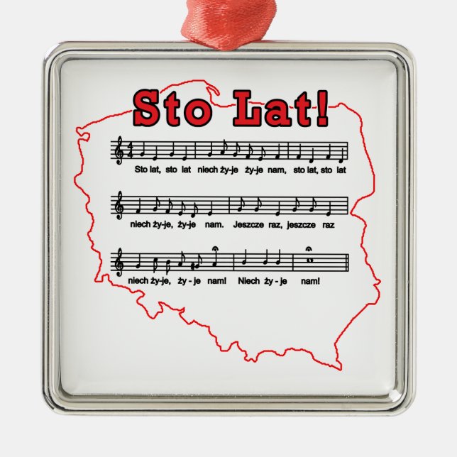 Adorno Metálico ¡Sto Lat! Mapa de canciones polacas (Frente)