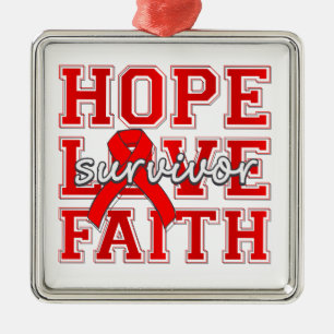 Adorno Metálico Stroke Hope Love Faith Survivor