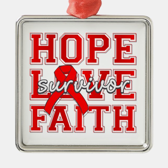 Adorno Metálico Stroke Hope Love Faith Survivor (Frente)