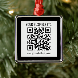 Adorno Metálico Su nombre comercial y código QR editable
