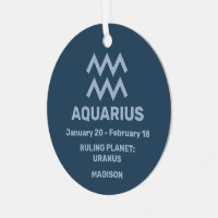 Su nombre y foto Rótulo Zodiac Aquarius