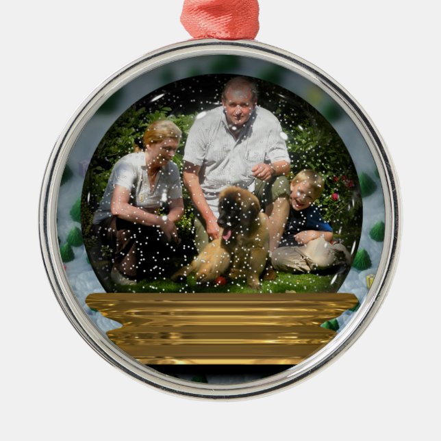 Adorno Metálico ¡Su propia foto en un capítulo de Snowglobe! - (Frente)