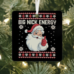 Adorno Metálico Sudadera fea de Navidad con Santa de Big Nick Ener