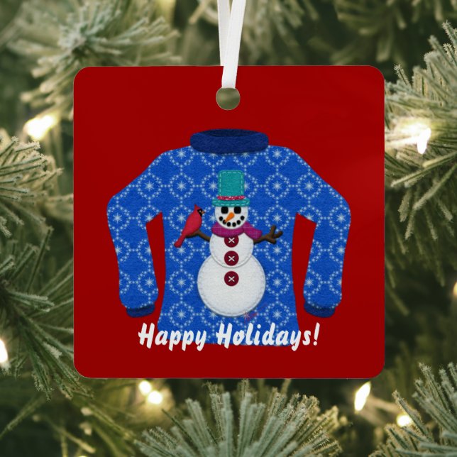 Adorno Metálico Sudaderas Navidades atractivas suéter personalizad (in situ)