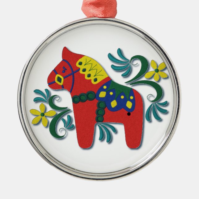 Adorno Metálico Sueco Dala Horse Whimsical (Frente)