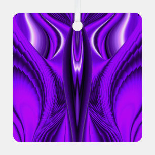 Adorno Metálico Sueños del arcoiris de flores moradas, Alas de áng