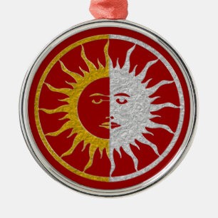 Adorno Metálico SUN & MOON Symbol - plata dorada