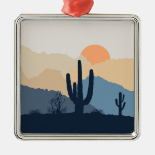 Adorno Metálico Sunrise azul y beige desértico