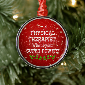 Adorno Metálico Superpotencia fisioterapeuta, diseño de Navidades