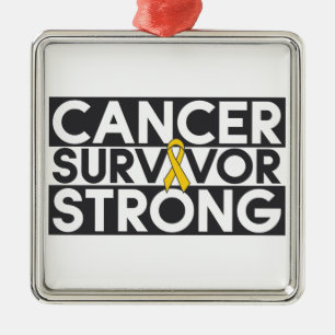 Adorno Metálico Superviviente del cáncer de la niñez fuerte