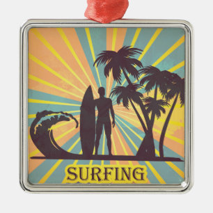 Adorno Metálico Surfer Dude Ornament Metalizado