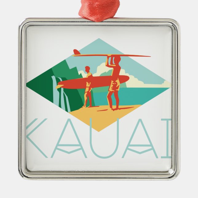 Adorno Metálico Surfistas de Kauai (Frente)