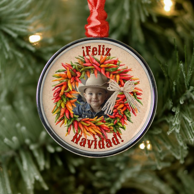 Adorno Metálico Suroeste de Chile Ristra Wreath personalizada (Árbol)