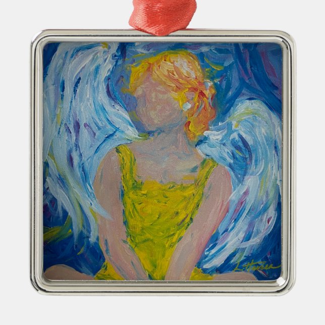 Adorno Metálico "Susurros de amor" Angel Ornament (Frente)