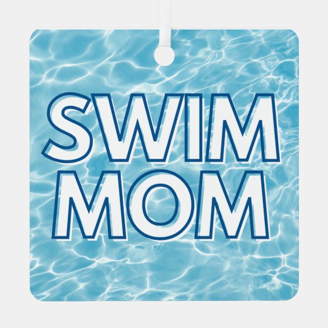 Adorno Metálico Swim Mom Christmas Ornament (Reverso )
