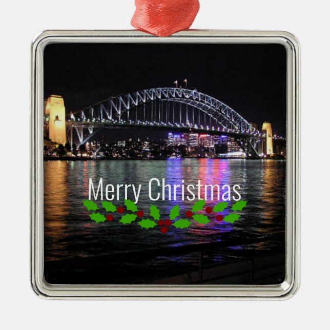 Adorno Metálico Sydney Harbour Bridge - ¡Feliz Navidad! (Frente)