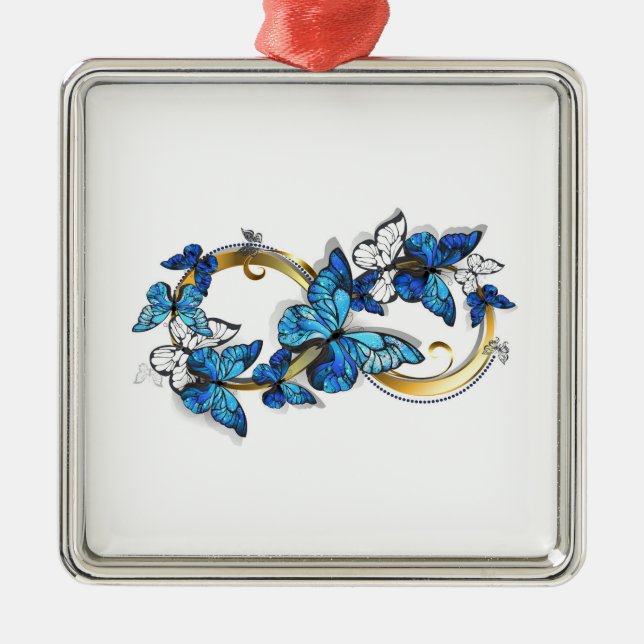 Adorno Metálico Symbol Infinity of Blue Morpho Butterflies (Frente)