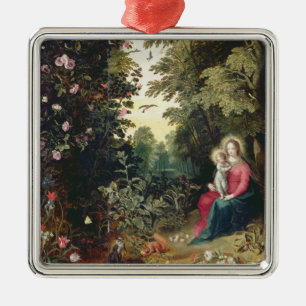 Adorno Metálico T32789 Madonna y el niño en un paisaje (el panel