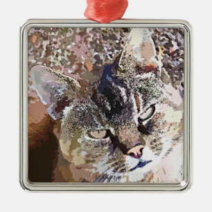 ADORNO METÁLICO TABBY CAT