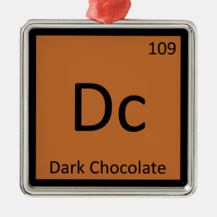 Adorno Metálico Tabla periódica de química de chocolate negro Dc