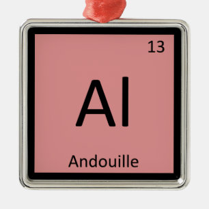Adorno Metálico Tabla periódica de química de salchicha de Al - An