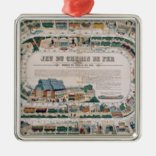 Adorno Metálico Tablero para un juego ferroviario, 1850