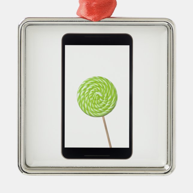 Adorno Metálico Tableta androide con el lollipop (Frente)