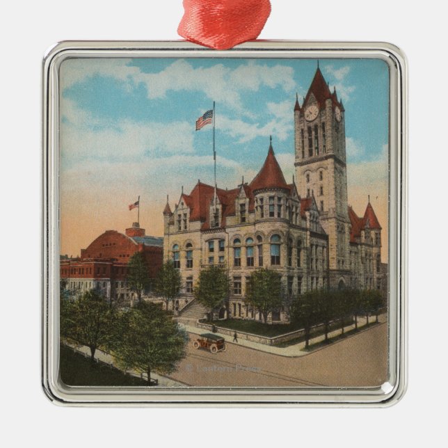 Adorno Metálico Tacoma, WA - vista del Palacio de Justicia del (Frente)