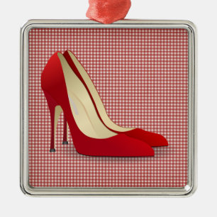 Adorno Metálico tacones altos rojos
