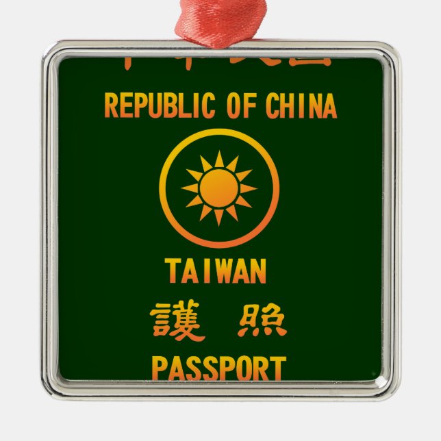 Adorno Metálico Taiwan Passport (Frente)