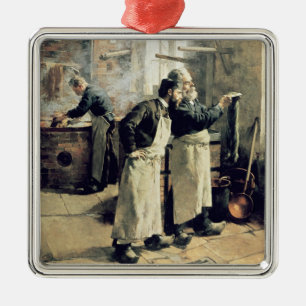 Adorno Metálico Taller de teñido en los duendes, siglo XIX